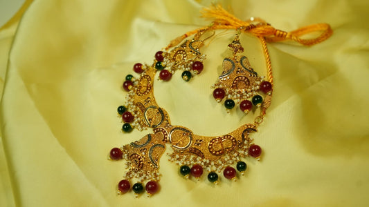 Green-red crystal bridal set
