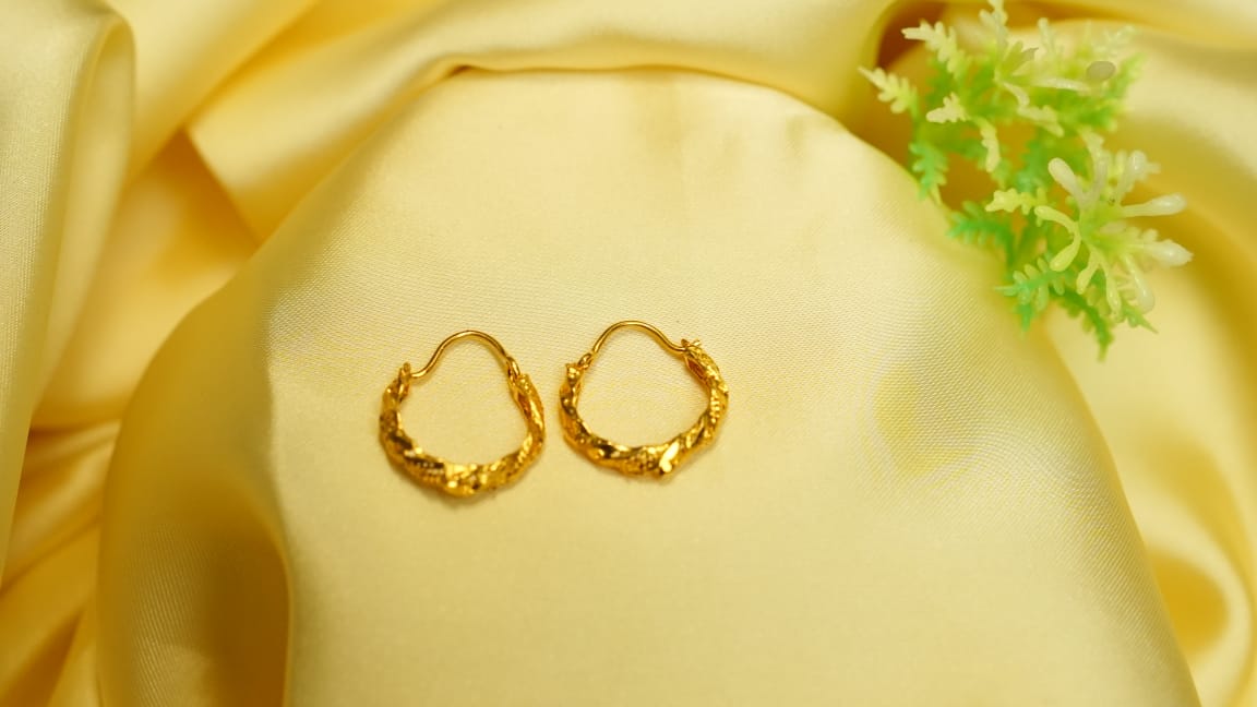 Golden Twist Hoop Earrings