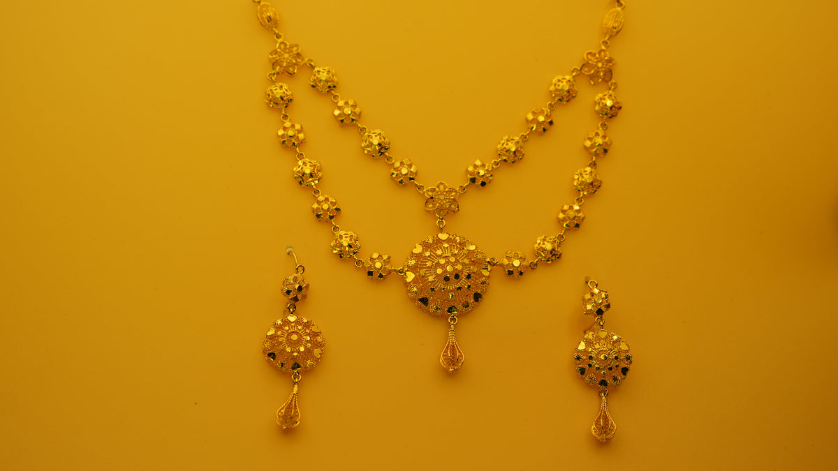 Double chain Necklace Set