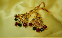 Green-red crystal bridal set